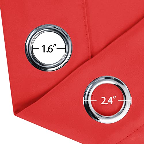 Image of LEMOMO Blackout Curtains 38 x 54 inch /Bright Red Curtains Set of 2 Panels /Thermal Insulated Room Darkening Bedroom Curtains