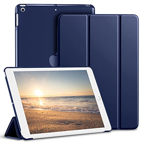 Mastten Hülle kompatibel mit iPad 8. / 7. Generation Hülle 2020/2019, Trifold Stand Case für iPad 10,2 Zoll mit hartem PC durchscheinend matte Rückseite, Auto Wake/Sleep, Navy Cover