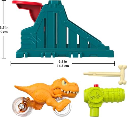 Fisher-Price Imaginext Jurassic World Launcher Set with 4.25-inch Chomping Toy T. rex Dinosaur, Blaster & Food Projectile - image 6