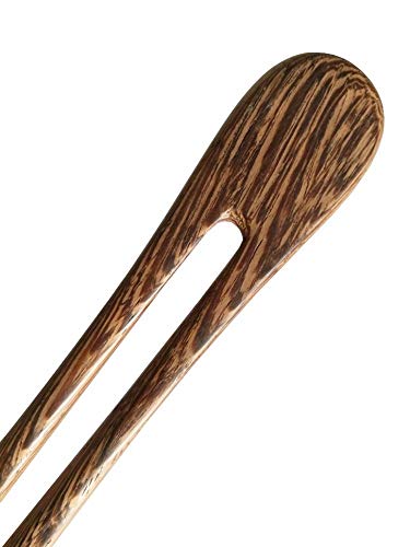 Finger Love Handmade Carved 2-Prong Wooden Hairpin Vintage Chopsticks Chinese Decorative Accessory Wenge #TOP1