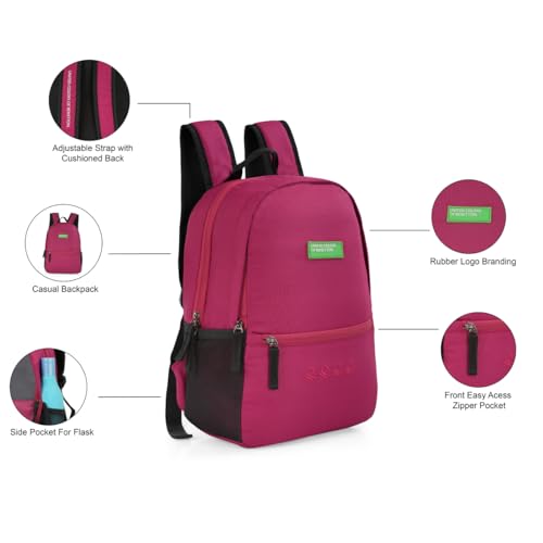 Image of United Colors Of Benetton 12 Litres Citron Unisex 3 Compartment Backpack (Wine)
