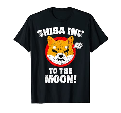 Shiba Inu Shib HODL To the Moon Meme Crypto Cryptocurrency T-Shirt