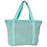 Bolsa De Praia Verde Tote Bag Tela Mesh Emborrachada Piscina