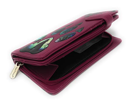 Shag Wear Wolf Paw Large Animal Wallet for Women and Teen Girls Vegan Faux Leather 7" Pink3