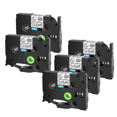 3 5 10 20pk݊e[v\ʗpTZE-S231 TZ-S631 S131x{gp͂Ȑڒ܍i(5PK Black on Clear)