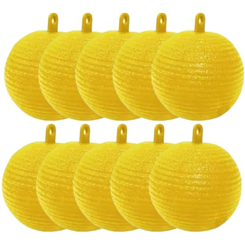 Traña de Mosca, Trampa de Mosca 10pcs 3.27 Pulgadas Catcher de Resistente al Agua Resistente al Sol con atrapas de Colgantes Adhesivas para el Mercado de Jardines de huerto, Receptor