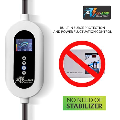 Image of HyperCharge Portable EV Charger 7.2kW for Cars, 5m Cable, Large LCD, Adjustable Current, 32A 1-Phase, IP66 Waterproof, with Socket Box, MCB & Jumper