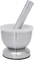 Mimo Style Pilão com Socador Feito Inteiramente em Aço Inoxidável. Resistente, Durável e Não Tóxico. Sua Base Antideslizante Torna Fácil Moer Qualquer Ingrediente .AC20281