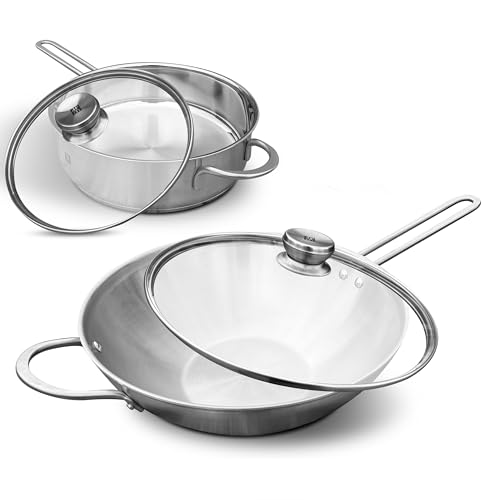 Zwilling TwinNova3 Wokpfanne 30cm + Schmorpfanne 24 cm mit 2x...