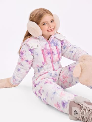 Image of Haloumoning Kid Snowsuit Girls Hooded Waterproof Insulated Ski Suit