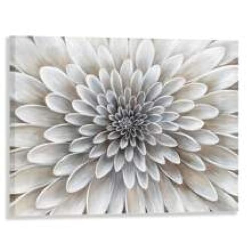 Tableau dahlia blanc pour une décoration murale bohème de chambre