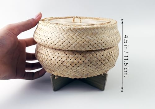 Sticky Rice Pressure Cooker Slow Cook Set Bamboo Basket Steaming Kit Recipe With Water (Size 5.5 in.) - Image 2