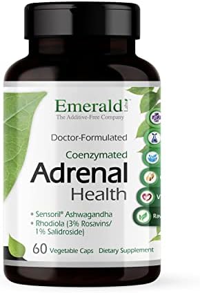 Emerald Labs Adrenal Health - Daily Supplement with Sensoril Ashwagandha and Rhodiola Extract - 60 Vegetable Capsules