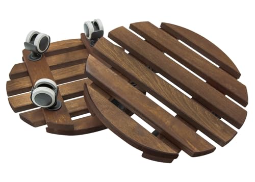 Homingrove 2er-Set Pflanzenuntersetzer mit Rollen Ø 30 cm –...
