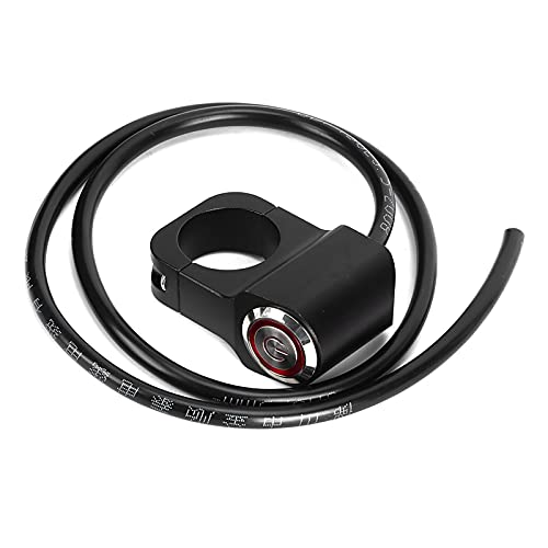 Interruptor de guiador de motocicleta, Fydun 12 V 25 mm / 0,98 polegadas impermeável aço inoxidável focos LED interruptor de guiador preto para motocicletas, veículos todo o terreno