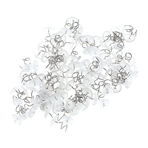 GRIRIW 100Pcs Twisted Plastic Head Fixed Nails for Upholstery Slip Tacks for Furniture Covers Slipcover Tuck Grips for Bedskirts and Slipcovers