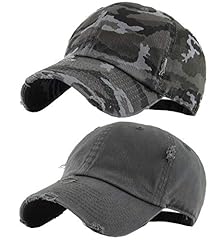 2 Pack - Charcoal & Camo Black (Distressed)