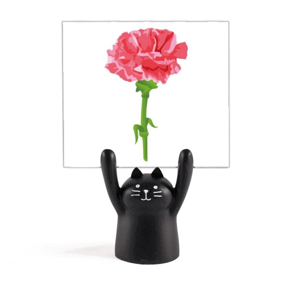 Porte-mémo chat noir avec motif fleur pour bureau - 4