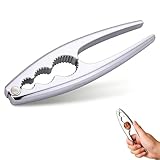 Zlokdraxy Cascanueces Metal 17cm Plata Mango Ergonómico，ultifuncional para Nueces Avellanas Mariscos, 3 Cámaras Ajustables