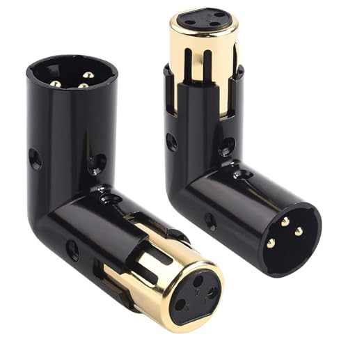 Adaptador XLR de 3 pines de 90 grados para solucionar la falta de espacio en bastidores de audio