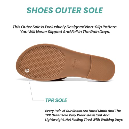 Image of NianEr Womens Microfiber Leather Memory Foam H Sandals Summer Shoes Slides | Flat, Comfortable, Slip On, Dressy, Dress, Beach, Vacation, Designer, Comfy, Casual, Bridal, Church, Boho, Office, Work