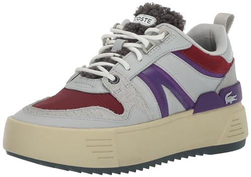 Lacoste Womens L002 Sneaker, Dark Grey/Light Tan, 8