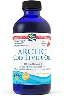 Nordic Naturals Arctic Cod Liver Oil, Strawberry - 8 oz - 1060 mg Total Omega-3s with EPA & DHA - Heart & Brain Health, Healthy Immunity, Overall Wellness - Non-GMO - 48 Servings