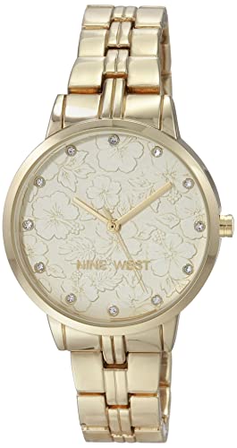 Montre à cristaux véritables Nine West et son cadran floral d'exception