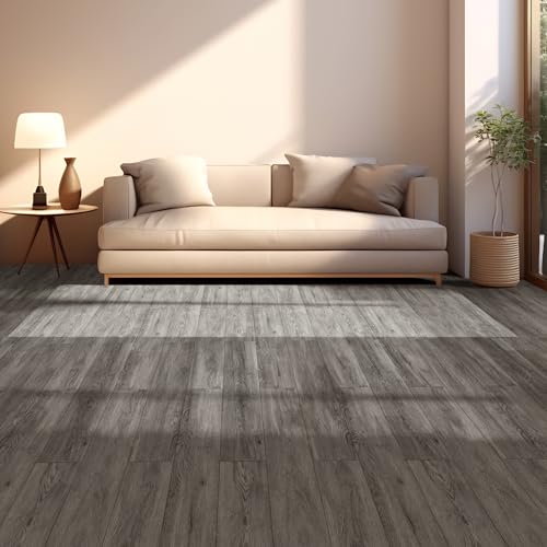Art3d 48" x 7.2" SPC Click-Lock Floating Floor Tiles (24 Sq. Ft), 10-Pack Luxury Wood Look Flooring for Indoor Use, Waterproof & Fire-Resistant, Grey by Art3d - Image 5