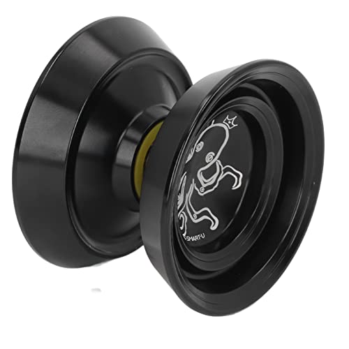 Alomejor Yoyo Ball Retorno Auticú Yoy Aleación de Aluminio Avanzado Fade Exquisito Yoyo con Guante 3pcs Cuerdas para Competencia (Black)