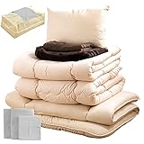 タンスのゲン 布団セット シングル 10点セット【オールシーズン使える！】2枚合わせ 洗える 掛け布団 固綿三層 敷き布団 マイクロファーバー毛布 枕 カバー付き 26700100(76424)