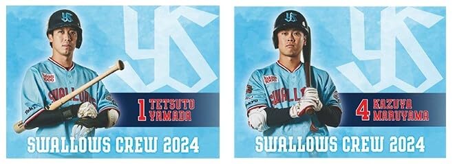 Amazon.co.jp: 山田哲人&丸山和郁 2024CREW選手ビジュアルレジャー