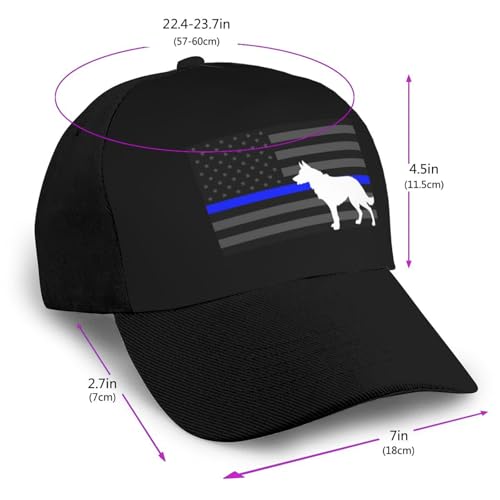 Police K9 Thin Blue Line Unisex Classic Adjustable Curved Brim Baseball Cap, Trucker Hat2