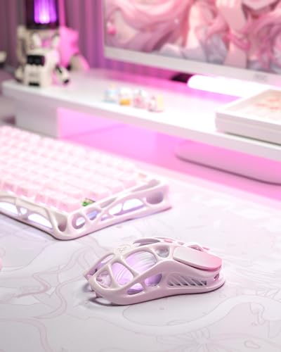 GravaStar GravaStar Mercury M1 Pro Wireless Gaming Maus, Leichtes Magnesium Gaming Mouse, 26.000 DPI, PAW3395DM, 5 Programmierbare Tasten, 2.4GHz/BT/Kabel(Farbverlauf Rosa) - Detailansicht 2 | Tages Deals