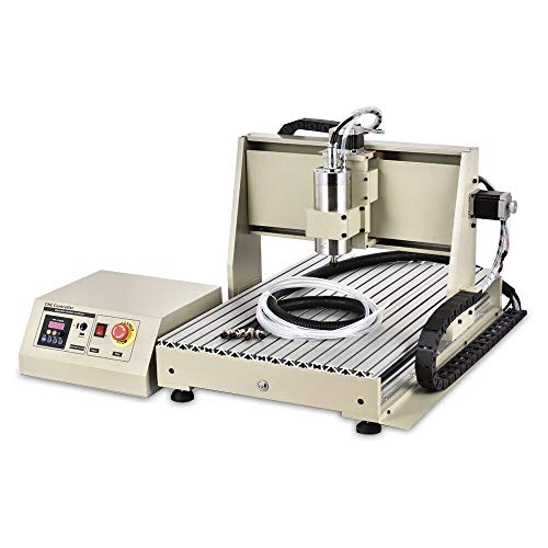 Futchoy 4-Axis USB CNC 6040 Router Engraving Machine PCB Milling Machine With Controller 110V 1.5KW VFD Water-Cooled Router Engraving Machine For Metal, Wood, Glass And Plastic