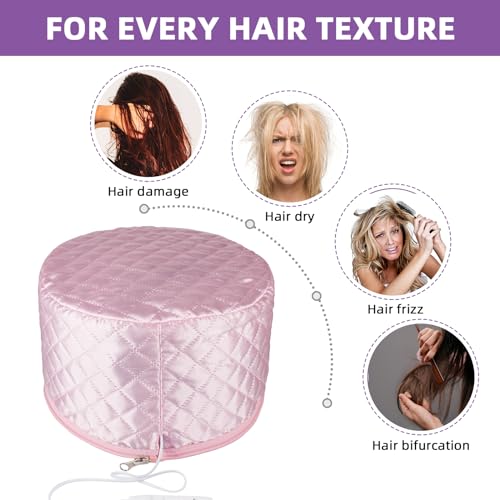 Miniatura 6 de Gorro Termico Peluqueria, Gorro Calor Pelo Termico, Gorro Termico Para Mascarilla Con 2 Modos De Temperatura Pink