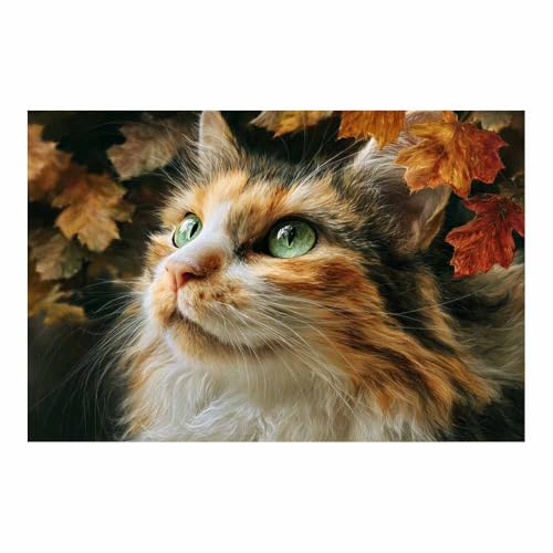Tableau Le chat paresseux Brun48 DunPei 80x120cm grande toile animaux sans cadre