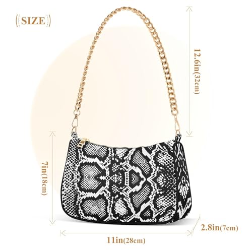 Shoulder Bag Snake Skin Black White Women Clutch Handbag Shoulder Purch Boho Bag Date Chain Bag Tote Bag Spring Holiday Birthday Gift for Girlfriend, Wife, Lover2
