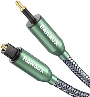 RAWAUX 24K Gold Plated Toslink Cable 1m, Toslink to Mini Toslink Digital Optical Audio Cable with Metal Connectors, Optical Audio Cable Adapter for TV, DVD, Laptop, PS4/3, Home Theater, HiFi System