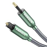 RAWAUX Mini Toslink Cable, Mini Toslink to Optical Digital Audio Cable 24K Gold Plated Optical Audio Adapter for TV, Laptop, PS4/3, AV Amp, Home Theater, HiFi System (1M)