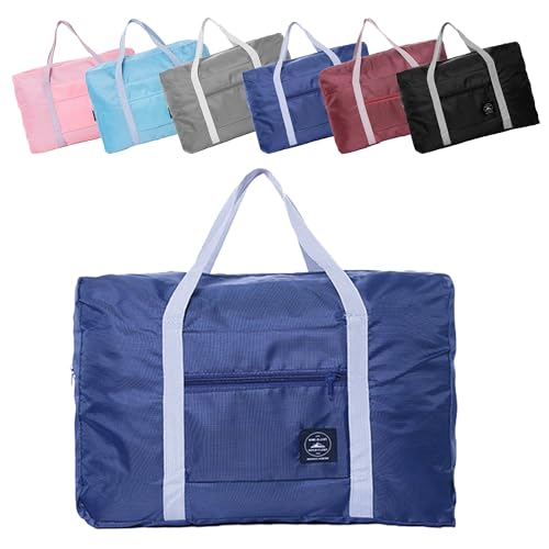 Travel Duffle Bag for Men & Women - Weekender Gym Bag, Hospital Delivery Bag & Airplane Carry-On with Trolley Sleeve（Navy blue)