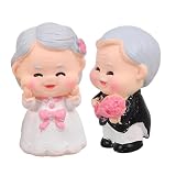 BESTYASH Figuritas Ancianos Decorativas para Pastel Boda Aniversario Novia Novio Adorno Compacto y Realista para Decoración Hogar Romántica