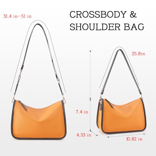 Image of HKCLUF Crossbody Bags Purses for Women Trendy,Vegan Leather Medium Crossbody Purse,Shoulder Bag with 2PCS Adjustable Strap