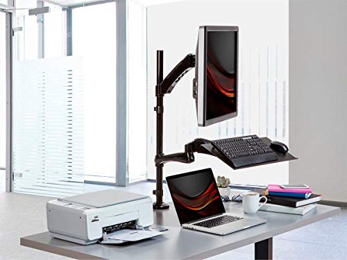 Monoprice Articulating Gas Spring Sit Stand Monitor and Keyboard Workstation Mount - for Displays 13in to 26in, VESA 75x75 to 100x100, Easy to Use, Compatible with Most Desks, Black by Monoprice - Image 6