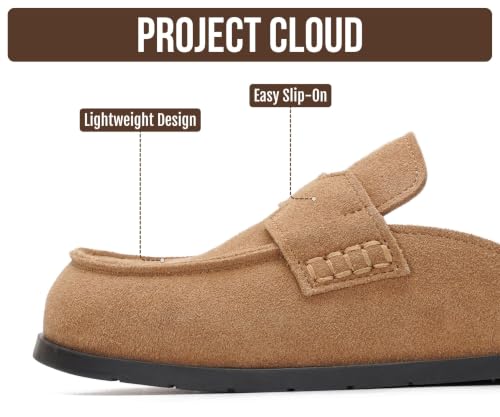 Image of Project Cloud 100% Genuine Leather Womens Clogs - Plush & Soft Insole with Arch Support Non Slip Mules & Clogs for Women Footwear - Water Resistant Women Shoes (Foamy)