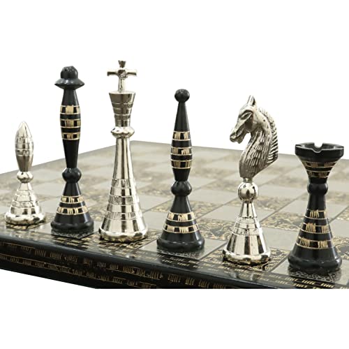 Ensemble d'échecs et de pièces d'échecs de Luxe Laiton Massif Warli