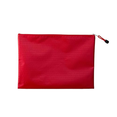 JinweiS 6Pcs A4 Waterproof Zipper File Bags Football Pattern Office Document Bags Files Category Bag C13.2*9.4inCRed