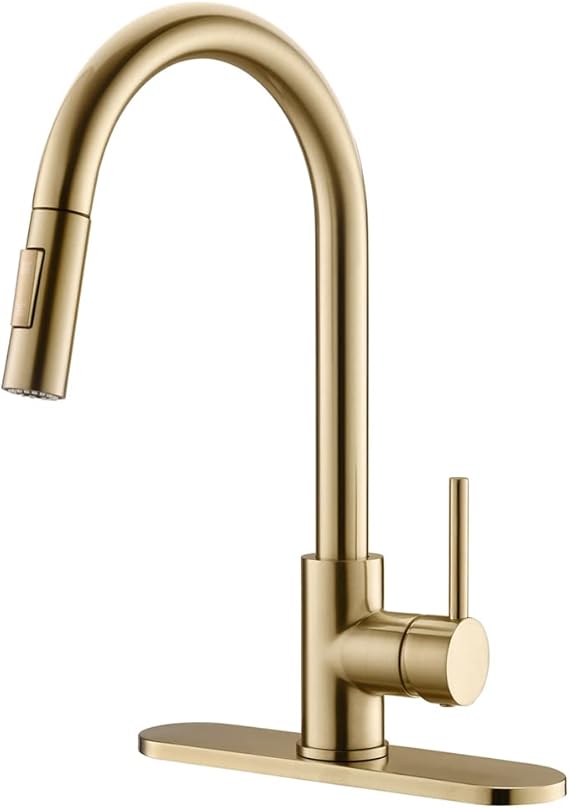 Havin Gold Kitchen Faucet,Kitchen Faucet with Pull Down Sprayer Head ...
