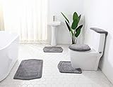 Daniel's Bath & Beyond 5 Piece Bath Rug Vintage Collection, Gray