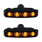 Amber 4-LED Crystal Smoke Lights Black Finish Turn Signals Side Marker Compatible with 1997-2003 E39 5 Series 525i 528i 530i 540i M5